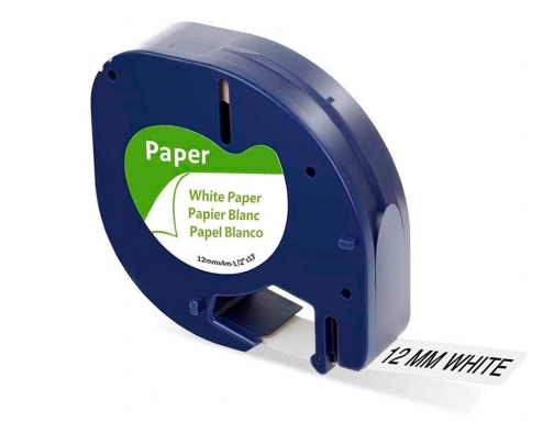 Cinta Q-connect papel 12mm x 4mt negro-blanco para letratag KF18836, imagen 2 mini