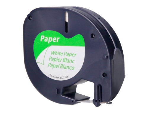 Cinta Q-connect papel 12mm x 4mt negro-blanco para letratag KF18836, imagen 4 mini