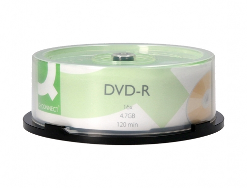 Dvd-r Q-connect capacidad 4,7gb duracion 120min velocidad 16x bote de 25 unidades KF00255, imagen 2 mini