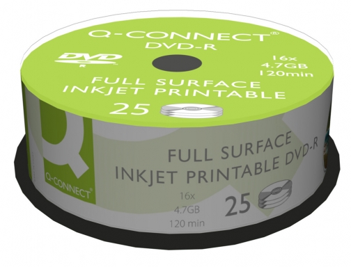 Dvd-r Q-connect con superficie 100% imprimible para inkjet capacidad 4,7gb duracion 120mivelocidad KF18021, imagen 2 mini