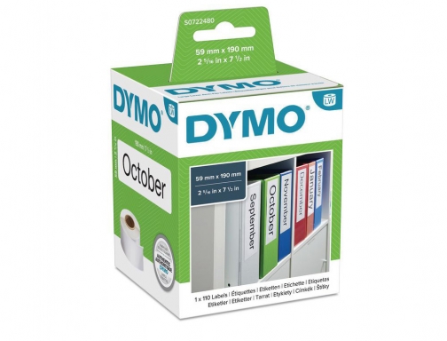 Etiqueta adhesiva Dymo 99019 -tamao 59x190 mm para impresora 400 110 etiquetas S0722480, imagen 2 mini