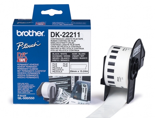 Etiqueta Brother DK22211 cinta plastica continua adhesiva blanca 29mmx15,24mts, imagen 2 mini