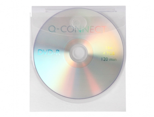 Funda autoadhesiva para cd Q-connect con solapa pack de 10 unidades KF27032, imagen 5 mini