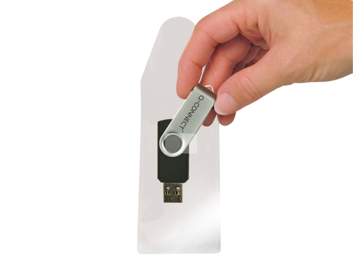 Funda autoadhesiva Q-connect para memorias usb capacidad para 10 unidades 52,5x 90 KF22350, imagen 2 mini