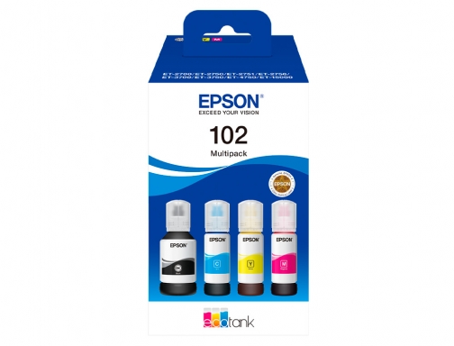 Ink-Epson 102 ecotank multipack botella ink ecotank et-2700 et-2750 et-2751 et-2756 et-3700 C13T03R640, imagen 2 mini