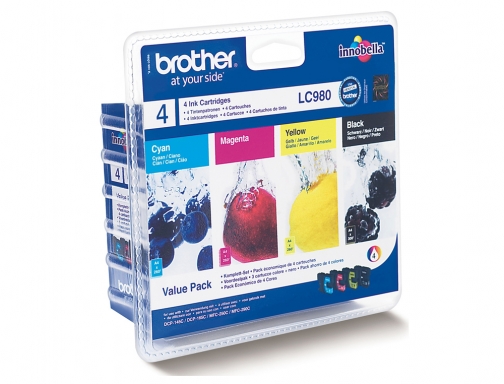 Ink-jet Brother lc-980bk DCP-145 DCP-165 MFC-250 MFC-290 negro magenta amarillo cian pack4 LC980VALBP, imagen 2 mini