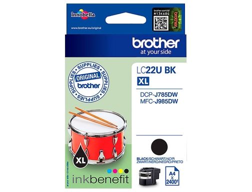 Inkjet Brother lc22ubk XL DCPj785dw DCPj785dwXL MFCj985dw MFCj985dw negro 2.400 pag LC22UBKBP, imagen 2 mini