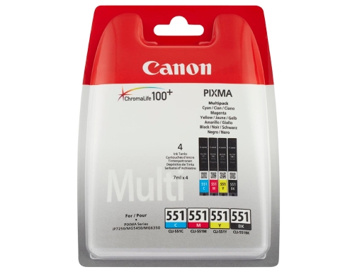 Ink-jet Canon 551 c m y bk pixma ip8750 ix6850 mg5550 mg6450 6509B008, imagen 2 mini