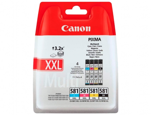 Ink jet Canon pgi-580 cli-581 xXL pixma para ts6150 ts8150 tr7550 tr8550 1998C005, imagen 2 mini