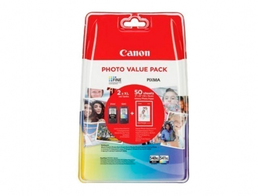 Ink-jet Canon photo value pack PG-540l+cl541XL pixma mg2150 3150 + 50 hojas 5224B007, imagen 2 mini