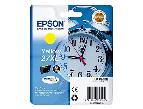 Ink-jet Epson 27XL wf 3620 7110 7610 7620 amarillo 1.100 pag C13T27144012, imagen 2 mini