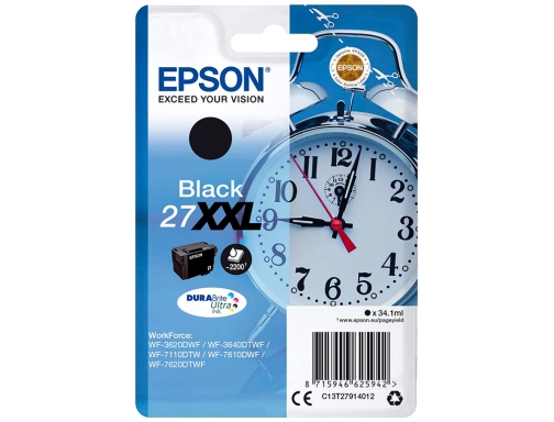 Ink-jet Epson 27xXL wf3620 3640 7110 7610 7620 negro 2.200 pag C13T27914012, imagen 2 mini