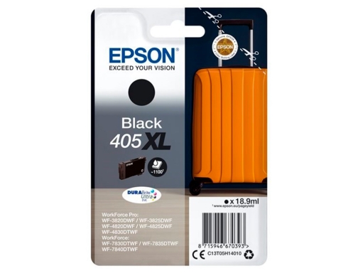 Ink-jet Epson 405 XL wf-3820dwf wf-4820dwf wf-7830dtwf wf-7840dtwf alta capacidad negro C13T05H14010, imagen 2 mini