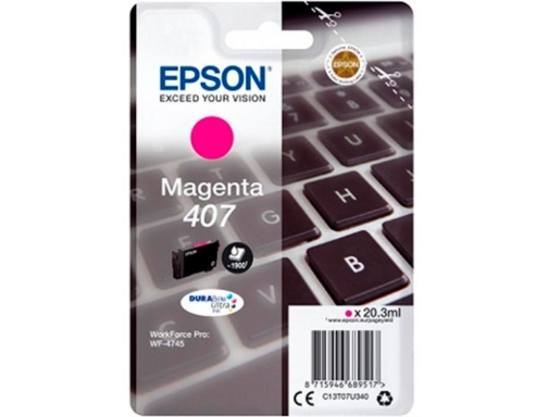 Ink-jet Epson 407l clavier wf-4745 series magenta 1900 paginas C13T07U340, imagen 2 mini