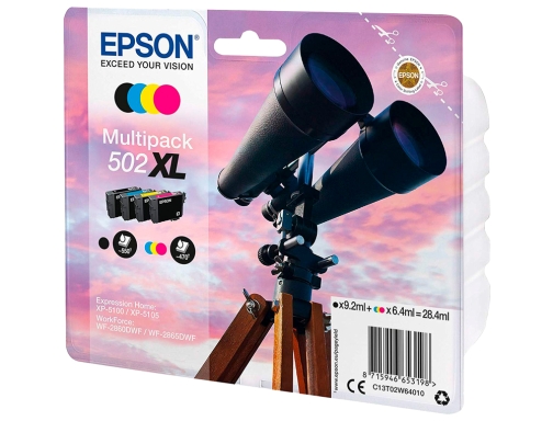 Ink-jet Epson 502 XL xp-5105 multipack negro amarillo cian y magenta C13T02W64010, imagen 2 mini