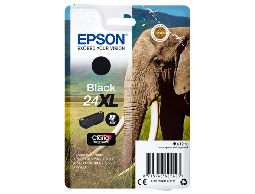 Ink-jet Epson claria photo hd ink negro 24XL expression photo xp-760 950 C13T24314012, imagen 2 mini