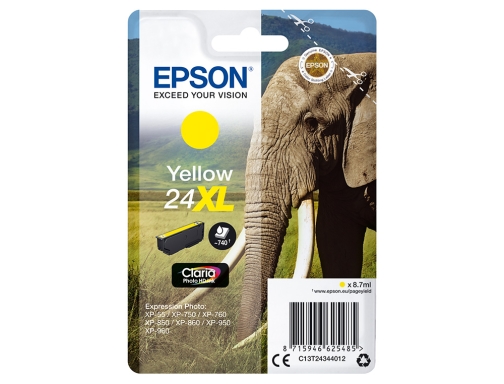 Ink-jet Epson claria photo hd ink amarillo 24XL C13T24344012, imagen 2 mini