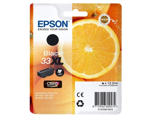 Ink-jet Epson expression premiun t3351 33XL xp-530 xp-630 xp-640 xp-830 xp-900 negro C13T33514012, imagen 2 mini