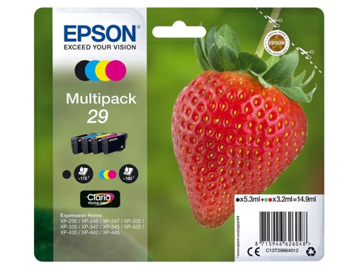 Ink-jet Epson home 29 t2986 xp435 330 235 multipack 4 colores negro C13T29864012, imagen 2 mini