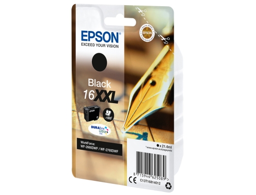 Ink-jet Epson negro 16xXL workforce 2660dwf C13T16814012, imagen 3 mini