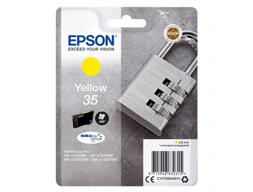 Ink-jet Epson singlepack amarillo 35 durabrite ultra ink C13T35844010, imagen 2 mini
