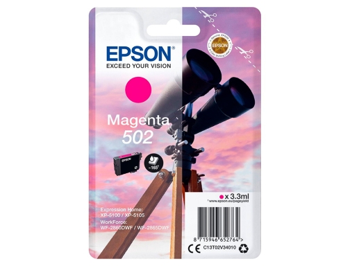 Ink-jet Epson singlepack magenta 502 ink C13T02V34010, imagen 2 mini