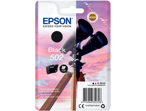 Ink-jet Epson singlepack negro 502 ink C13T02V14010, imagen 2 mini