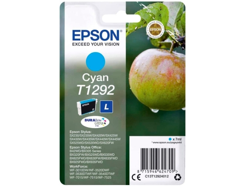 Ink-jet Epson stylus t1292 cian sx420w 425w office bx305f bx320f -alta capacidad- C13T12924012, imagen 2 mini