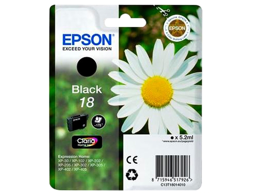 Ink-jet Epson t18 negro expression home xp-102 xp-205 xp-305 xp-405 capaciidad 175 C13T18014012, imagen 2 mini