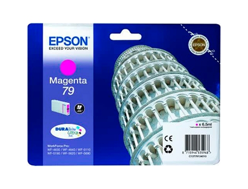 Ink-jet Epson t913 workforce pro wf-4630 4640 5110 5190 5620 5690 magenta C13T79134010, imagen 2 mini