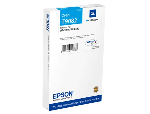 Ink-jet Epson wf-6590dwf wf-6090dw cian XL C13T908240, imagen 2 mini