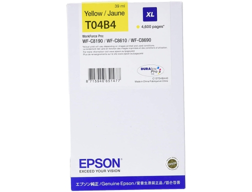 Ink-jet Epson wf-c81xx wf-c86xx XL amarillo C13T04B440, imagen 2 mini