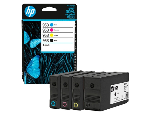 Ink-jet HP 953 bk cmy 6ZC69AE multipack negro cian magenta amarillo. Negro, imagen 3 mini