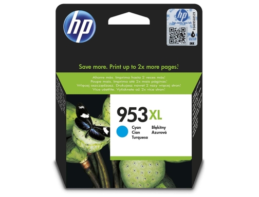 Ink-jet HP 953XL Officejet pro 7730 7740 8725 8730 cian 1.450 paginas F6U16AE, imagen 2 mini