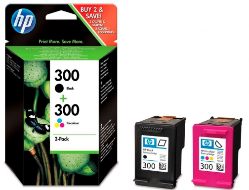Ink-jet HP n.300 negro + tricolor Deskjet Photosmart Envy pack 2 CN637EE, imagen 2 mini