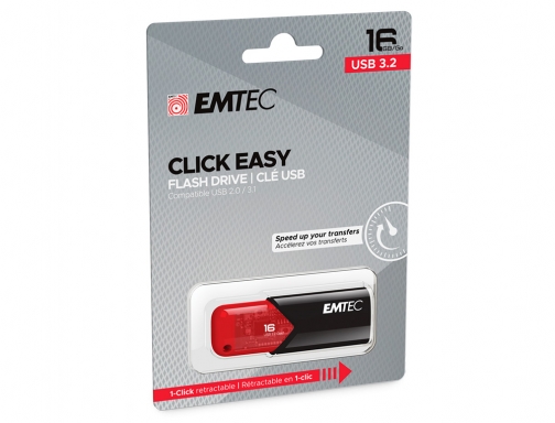 Memoria Emtec usb 3.2 click easy 16 gb rojo Emtec e173096, imagen 3 mini