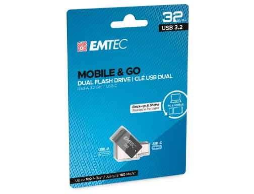 Memoria Emtec usb 3.2 dual mobile & go type-c usb 32 gb Emtec e173577, imagen 3 mini