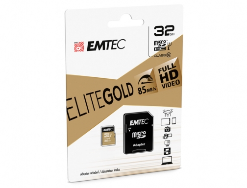 Memoria sd micro Emtec class 10 gold con adaptador 32 gb Emtec e142269, imagen 3 mini