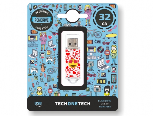 Memoria usb Tech on tech emojitech heart eyes 32 gb TEC4502-32, imagen 4 mini