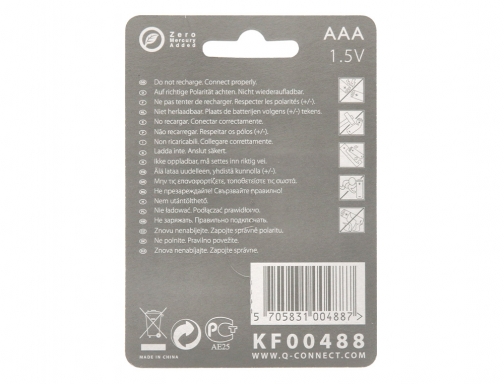 Pila Q-connect alcalina AAa blister con 4 unidades KF00488, imagen 3 mini