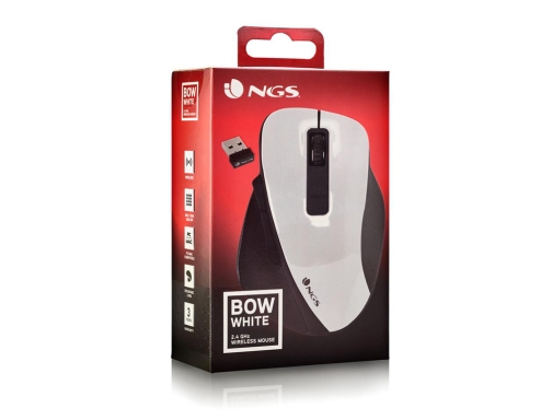 Raton Ngs bow optico 800 1200 1600 dpi inalambrico 5 botones optico BOWWHITE, imagen 3 mini