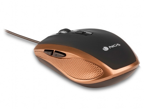 Raton Ngs cable tick optico 800 1600 dpi 6 botones nano conexion TICKGOLD , oro, imagen 4 mini