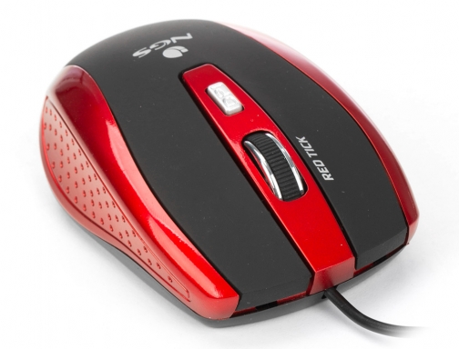 Raton Ngs cable tick optico 800 1600 dpi 6 botones nano conexion TICKRED , rojo, imagen 2 mini
