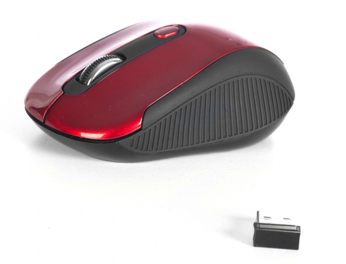 Raton Ngs haze optico 800 1600 dpi inalambrico nano receptor usb 2,4 HAZERED , rojo, imagen 2 mini