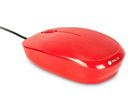 Raton Ngs wired flame optico con cable 1000 dpi ambidiestros usb color FLAMERED , rojo, imagen 4 mini