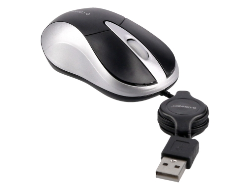 Raton Qconnect mini optico 800 dpi retractil usb 1,5 ghz negro KF04369, imagen 4 mini