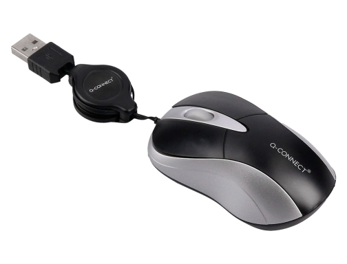 Raton Qconnect mini optico 800 dpi retractil usb 1,5 ghz negro KF04369, imagen 5 mini