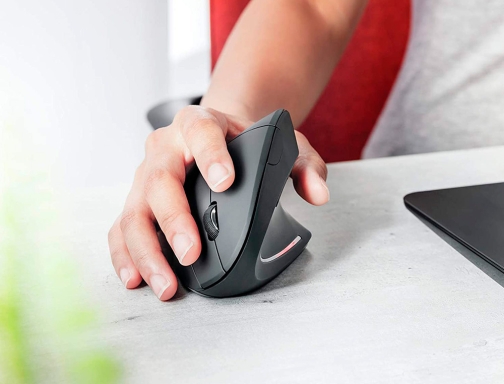 Raton Qconnect optico inalambrico ergonomico vertical dpi 800 1200 1600 pilas AAa KF10714, imagen 3 mini