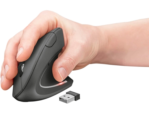 Raton Qconnect optico inalambrico ergonomico vertical dpi 800 1200 1600 pilas AAa KF10714, imagen 5 mini