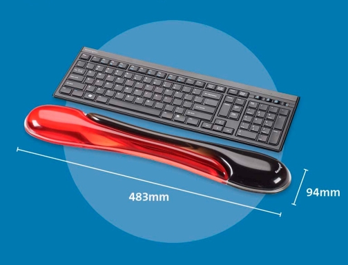 Reposamuecas Kensington duo gel teclado color negro rojo 240x182x25 mm 62398, imagen 2 mini